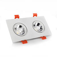 Светодиодный точечный LED светильник Белый двойной 2х5Вт угол поворота 45° 4100К настенно-потолочный