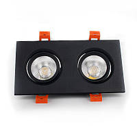 Светодиодный точечный LED светильник Черный двойной 2х5Вт угол поворота 45° 4100К настенно-потолочный