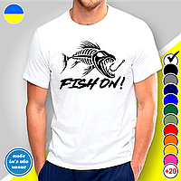 Футболка с принтом для рыбаков "Fish On"