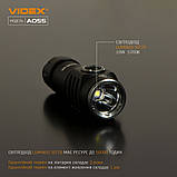 Портативний світлодіодний ліхтарик A055 VIDEX 600Lm 5700K  (ЗАРЯДЖАЄТЬСЯ ВІД USB), фото 4