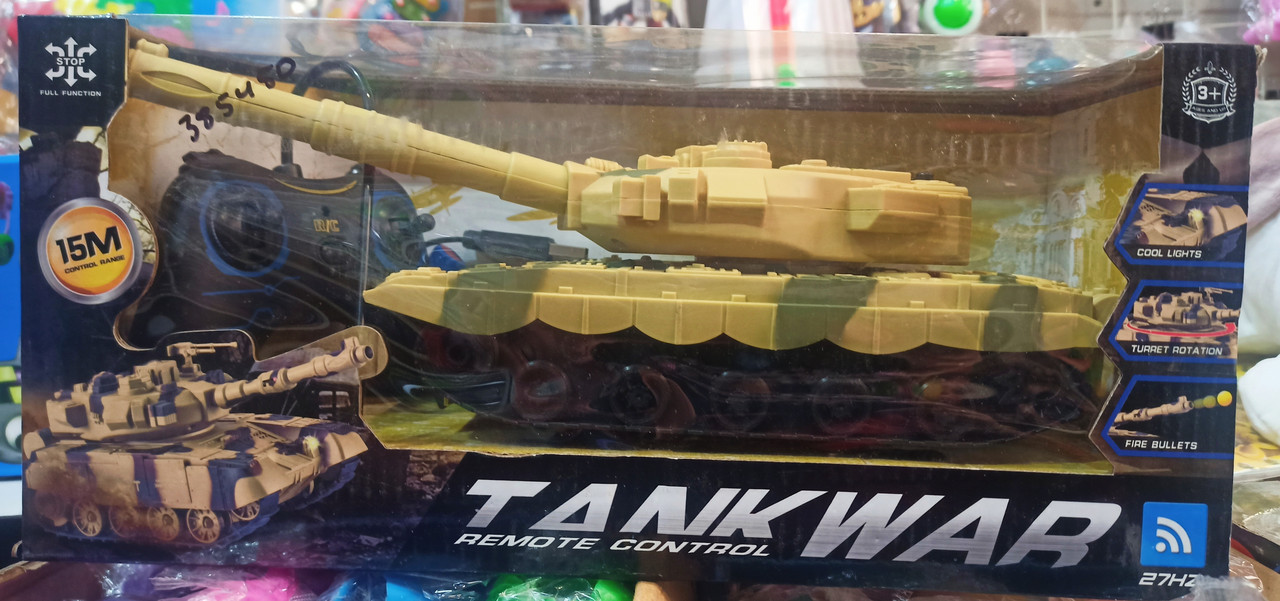 Іграшковий танк на радіокеруванні 567-37, акумулятор, світло, звук