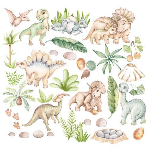 Аркуш із картинками для вирізування Dinosauria 20х20 см