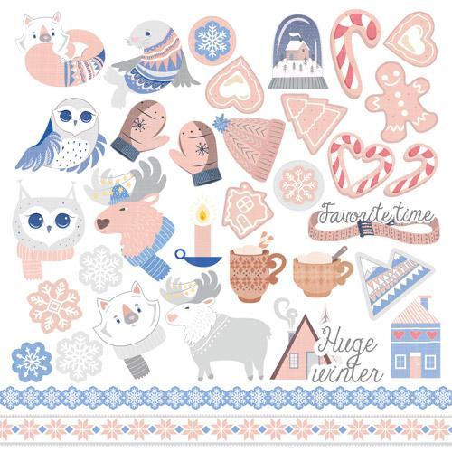 Аркуш із картинками для вирізування Huge Winter 20х20 см