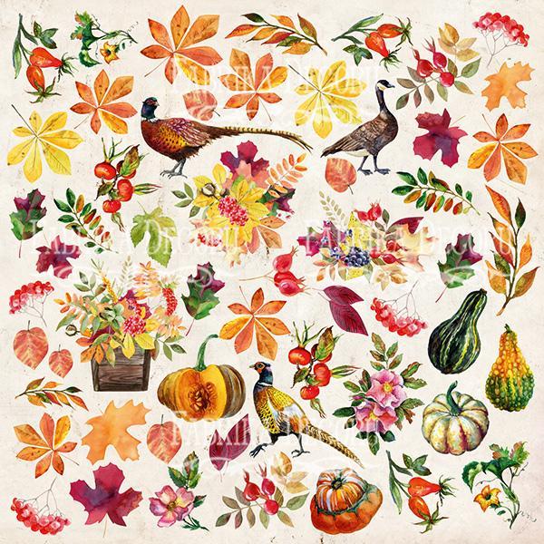 Аркуш із картинками для вирізування Botany autumn redesign 30,5х30,5 см