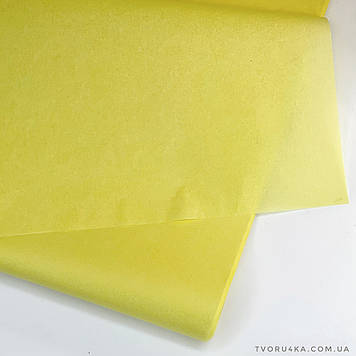 Тішью папір упаковочний світло жовтий 50 х 70см (100 аркушів)