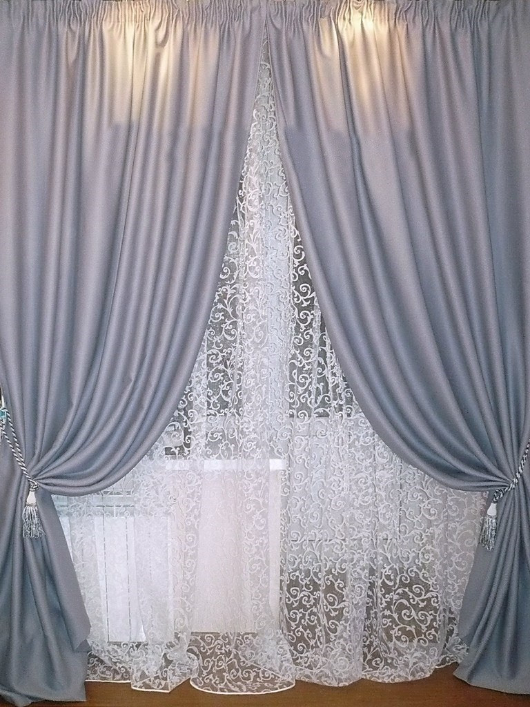 Штори Блекаут Люкс №139, (Сірий темний), 2шт 150х270см