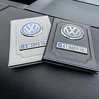 Обкладинка з логотипом Volkswagen, номер авто