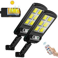 2шт Вуличний ліхтар на сонячній батареї Solar Light BL BK120-6COB / Світильник з пультом та датчиком руху