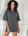 Футболка варенка сіра однотонна жіноча оверсайз варенка, фото 2