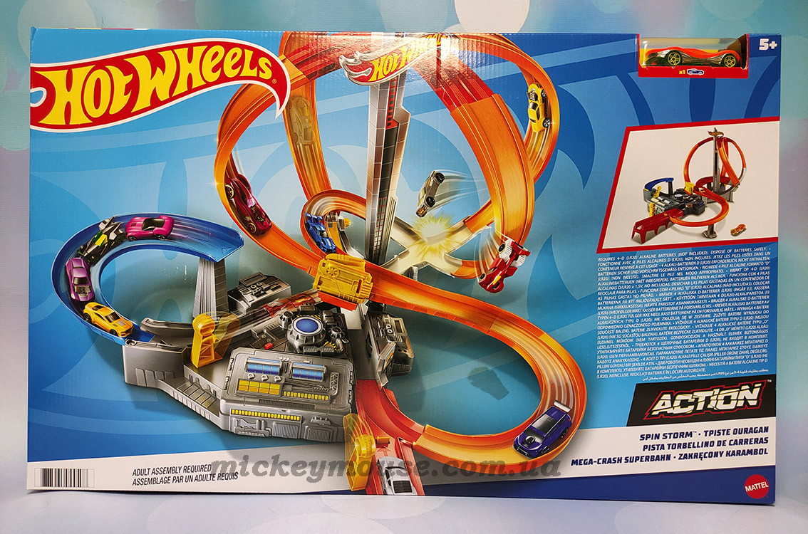 Трек Хот Вілс Запаморочливі віражі Hot Wheels Spin Storm Track Set CDL45