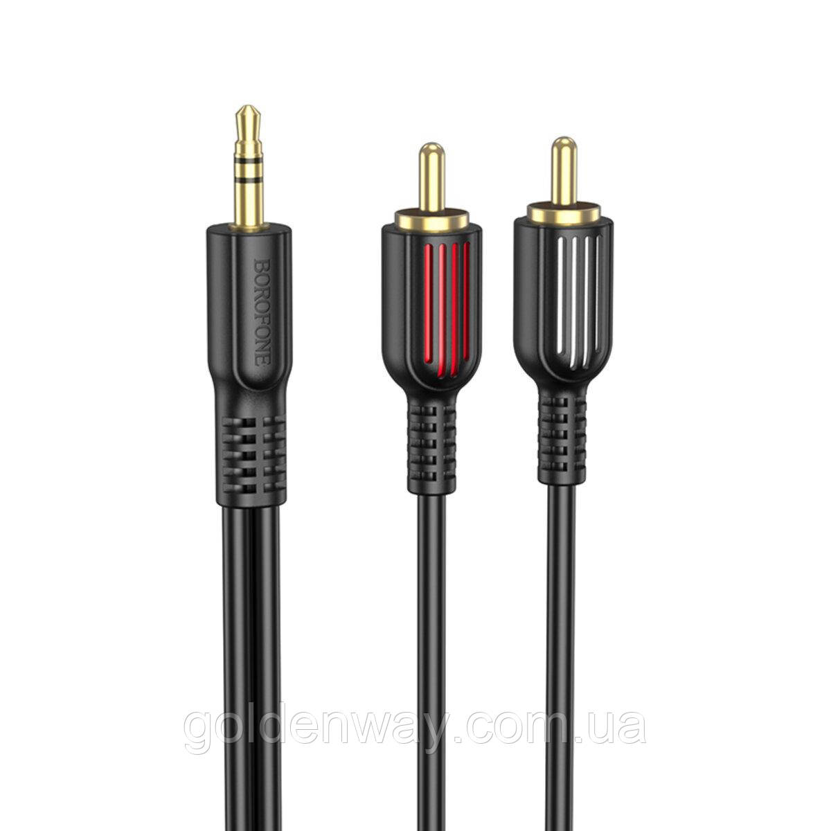 АУДИО-КАБЕЛЬ BOROFONE BL11 3.5MM TO DOUBLE RCA AUDIO CABLE BLACK