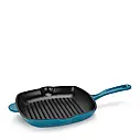 Квадратна сковорода-гриль 27х5 см із чавуну емальована Fissman, фото 5