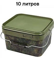 Ведро для рыбалки прямоугольное GARDNER CAMO BUCKETS, 10 л