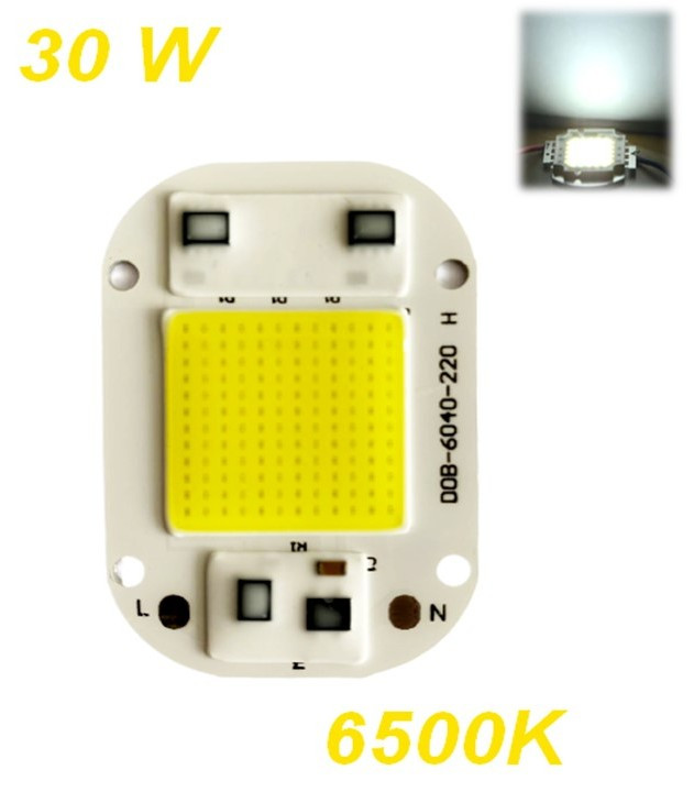 Світлодіодний модуль матриця COB LED 30W 6500K 220V Cold White, фото 1