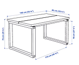 MÖRBYLÅNGA Стіл, шпон дуба коричневого кольору,140х85 см,503.862.45, фото 2