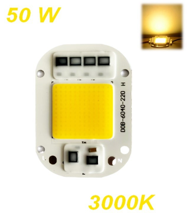 Світлодіодний модуль матриця COB LED 50W 3000K 220V Warm White