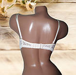 Бюстгальтер жіночий мереживний бежевий балконет просиліконений Push-Up Розмір 75B 80B 85B, фото 3
