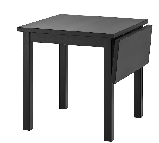 NORDVIKEN Стіл-стулка, чорний,74/104х74 см, 703.687.16