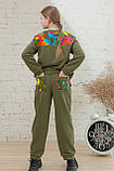 Спортивний костюм хакі зі вставками для дівчинки-підлітка р.104-170, фото 9