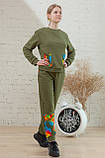 Спортивний костюм хакі зі вставками для дівчинки-підлітка р.104-170, фото 3