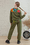 Спортивний костюм хакі зі вставками для дівчинки-підлітка р.104-170, фото 7