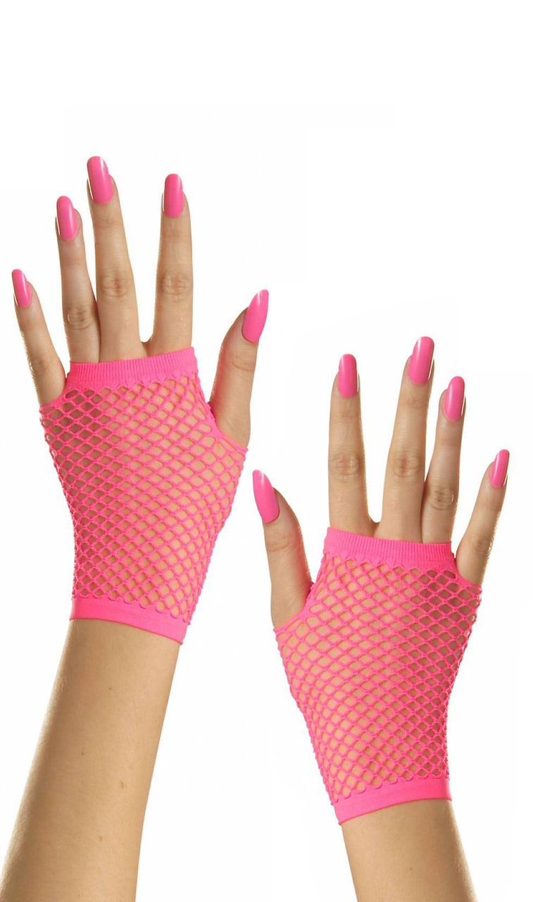 Рукавички в сітку з відкритими пальцями Hot Pink