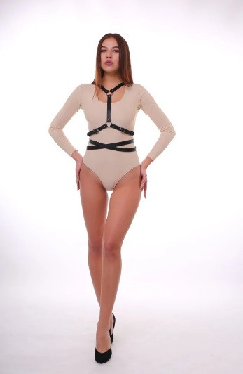 Портупея сексуальна One Size X5, натуральна шкіра, чорна