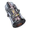 АЗП USAMS US-CC164 C32 30W TRANSPARENT A+C MINI CAR CHARGER, фото 2