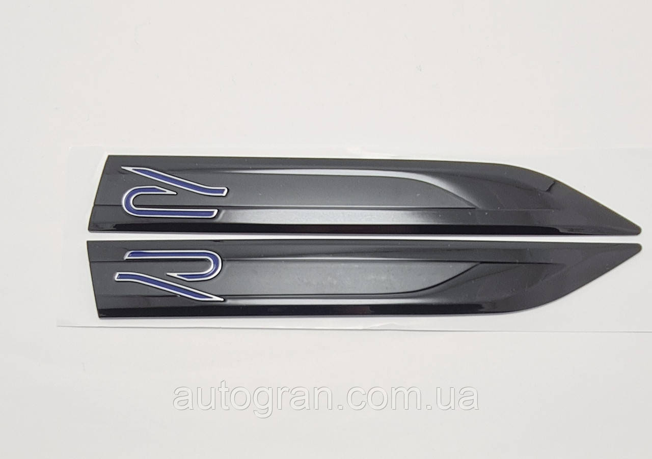Емблеми на крила VW Volkswagen E-Golf Passat R-Line Rline сині новий тип, фото 1