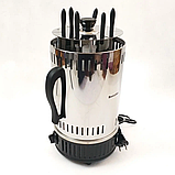 Электрошашлычница 1000Вт на 6 шампурів з запасний колбою та таймером, фото 2