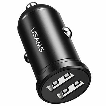 Автомобільний зарядний пристрій USAMS US-CC114 C20 Dual USB Mini (2.4A) — Black