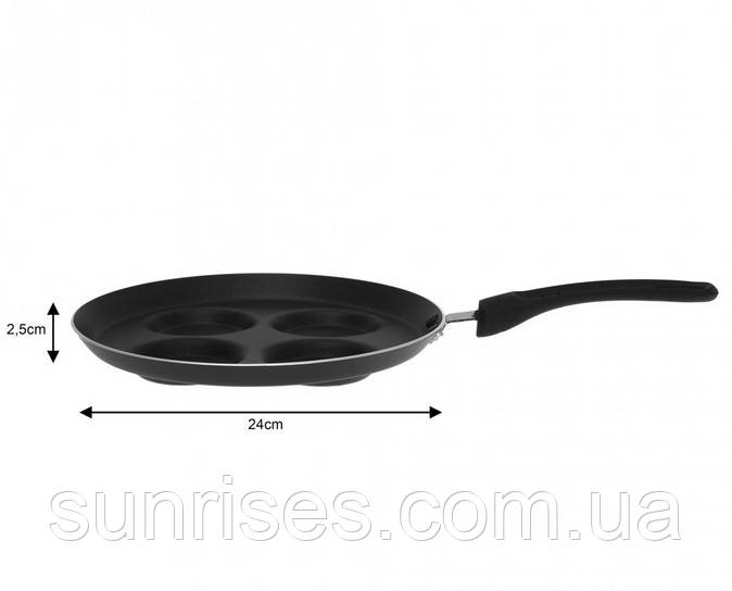 Порционная сковородка для яиц | Сковорода с разделением | Антипригарная сковородка для панкейков - фото 5 - id-p1825623111