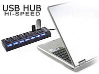 USB HUB на 7 порта с выключателями 2.0 / выключение переключатель для ноутбука ПК
