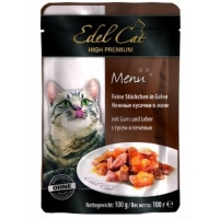 Edel Cat (Едель Кет) pouch гусак і печінка в желе 100 гр, фото 1