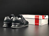 Жіночі кросівки New Balance 574 сіточка замшеві спортивні повсякденні чорні, фото 5