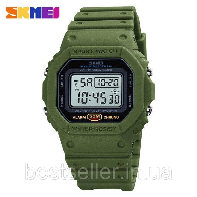Годинник військові, водонепроникні 5 АТМ SKMEI 1628 ARMY GREEN (МОЖНО Плущуйте!)