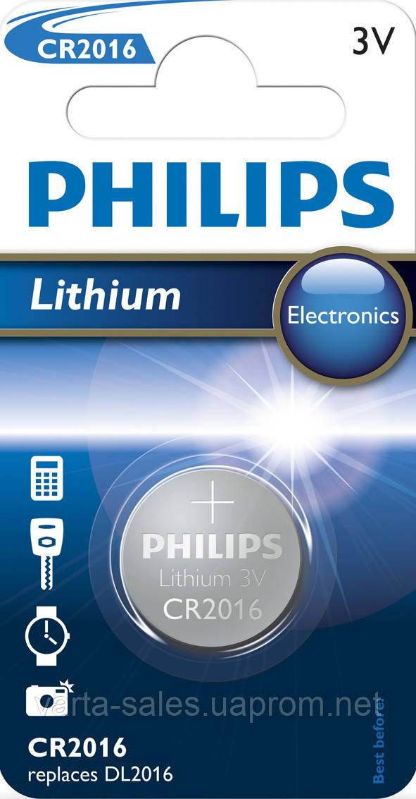 Батарейки Philips CR 2016 BL1 - фото 1 - id-p309422692