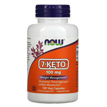 Підтримка здорового обміну речовин, NOW 7-KETO 100 mg 120 капсул