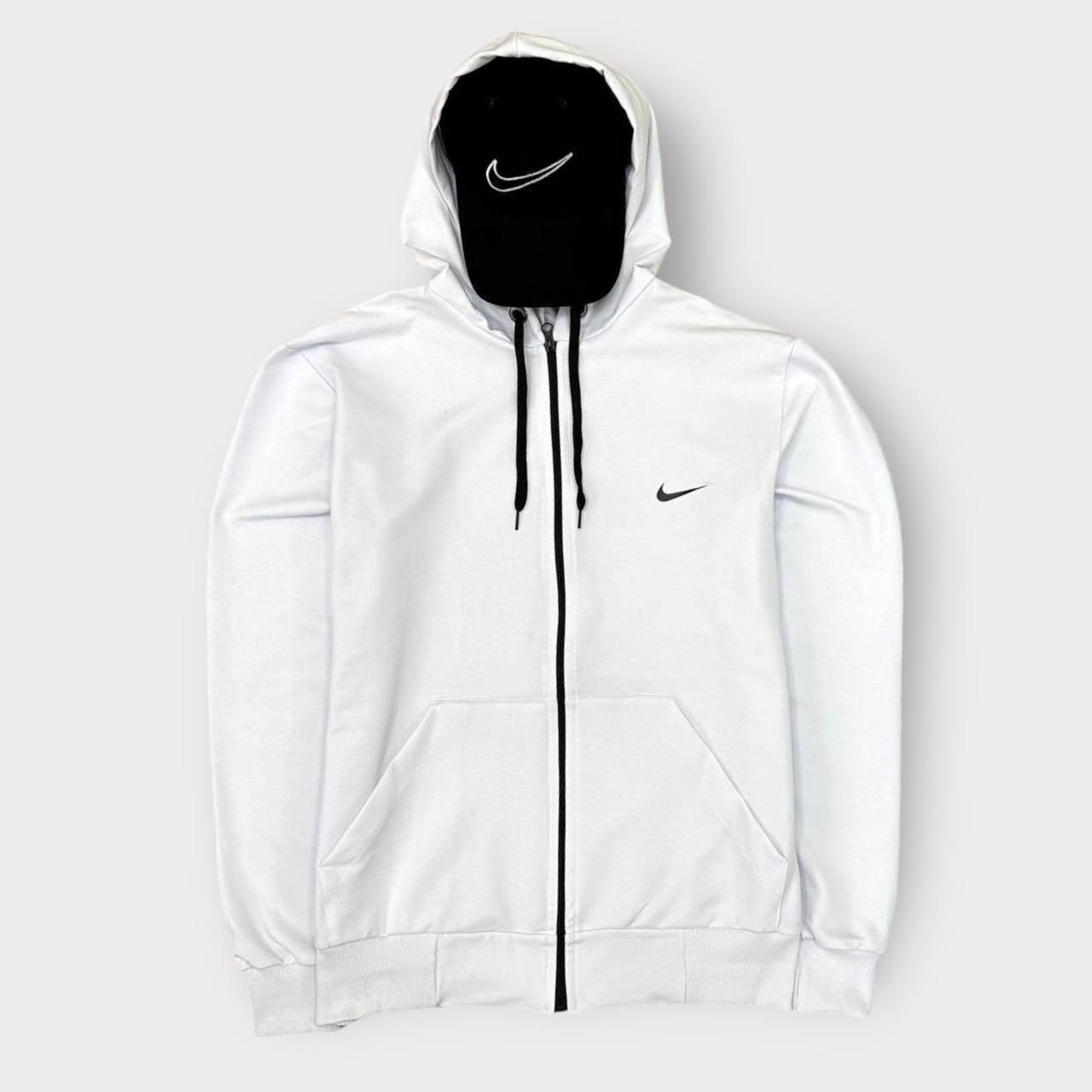 Кофта Nike на молнии мужская олимпийка найк весенняя осенняя белая топ ...