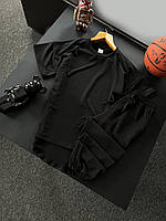 Мужской спортивный костюм футболка + штаны оверсайз весенний летний комплект черный люкс качество