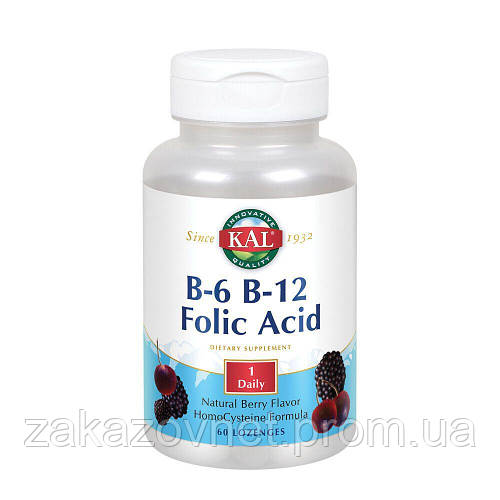 Купить Витамины B6 B12 и фолиевая кислота B6 B12 Folic Acid KAL вкус ...