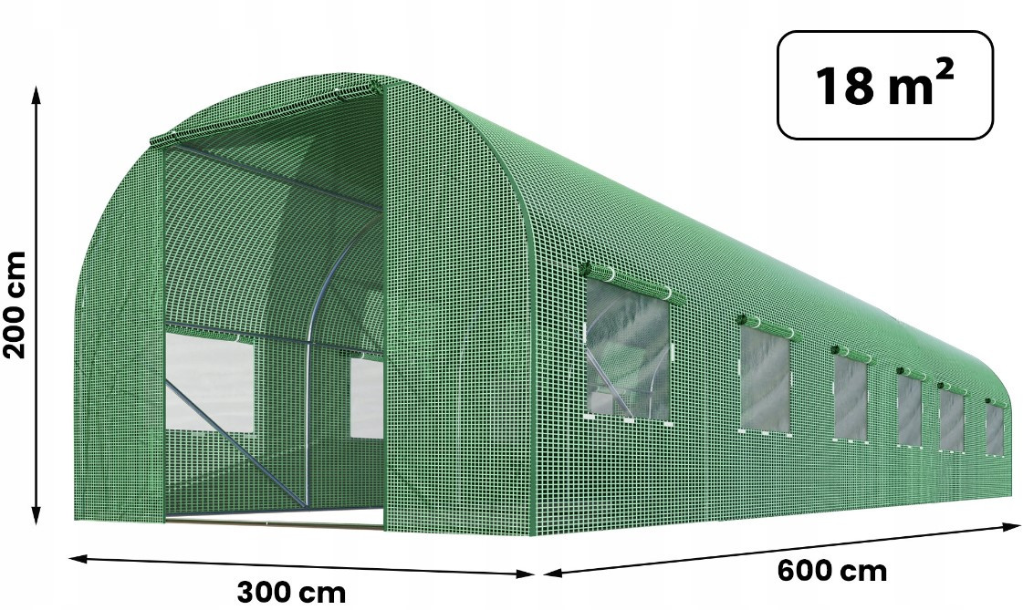 Пленка полиэтиленовая армированная для теплицы 18м² 300х600 см зеленая (Польша) - фото 2 - id-p1826595273