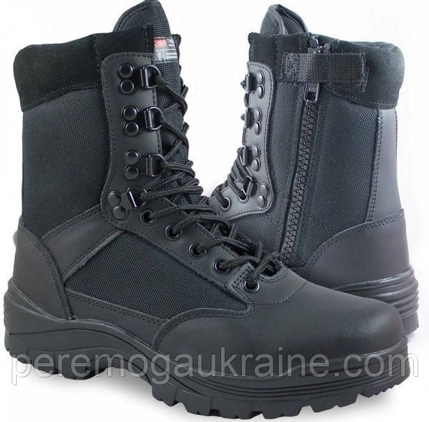Черевики тактичні чорні демісезонні Mil-Tec Side zip boots на блискавці 12822102 розмір 47, фото 1