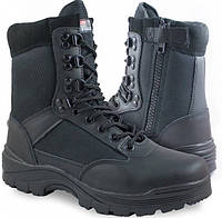Ботинки тактические демисезонные черные Mil-Tec Side zip boots на молнии 12822102 размер 45