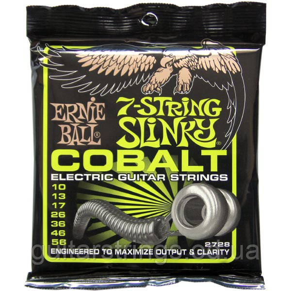 Струни Ernie Ball 2728 7-String Cobalt Slinky 10-56, фото 1