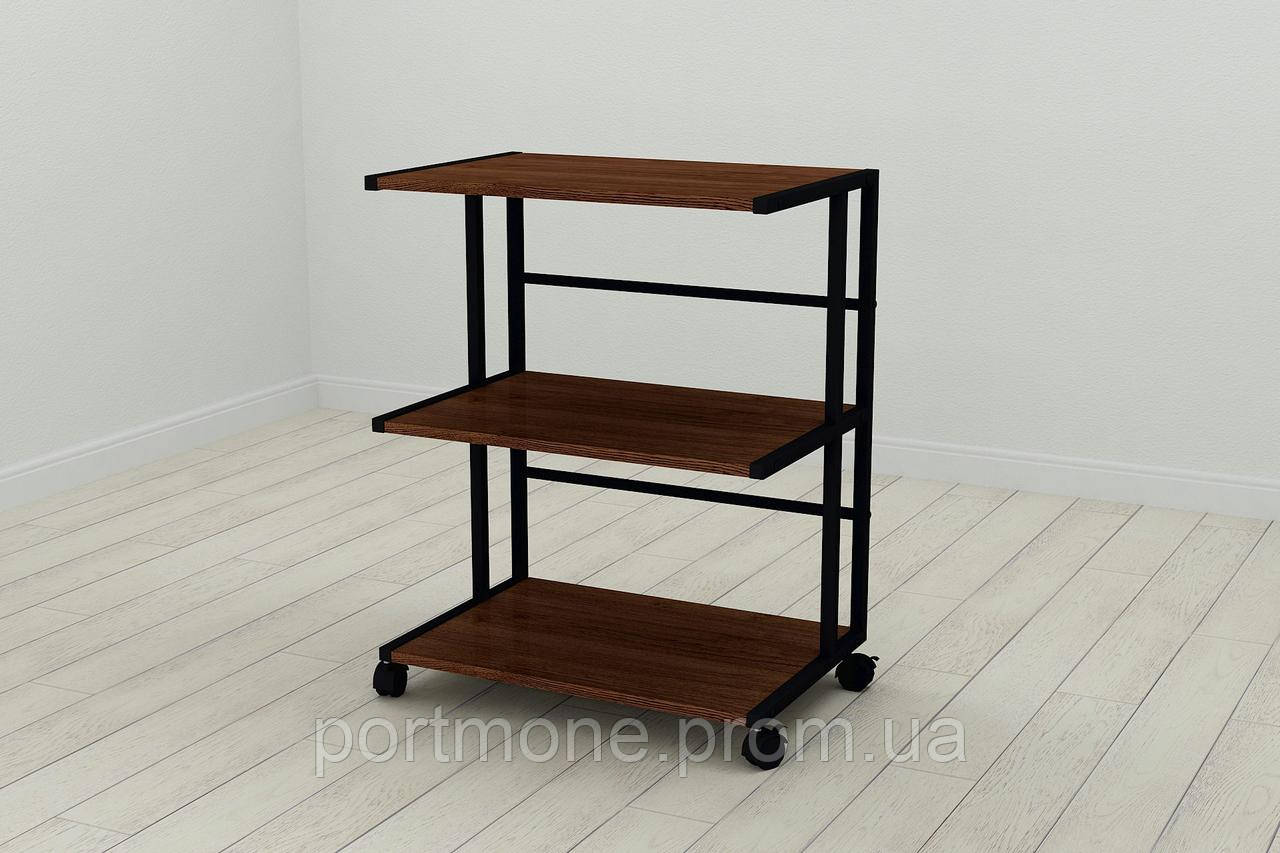 Этажерка на Колесиках Ferrum-decor Камило 75x40x60 Металл Черный ДСП ...