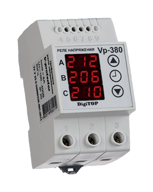 Реле напруги VP-380V трифазне на динрейку DigiTOP, фото 1