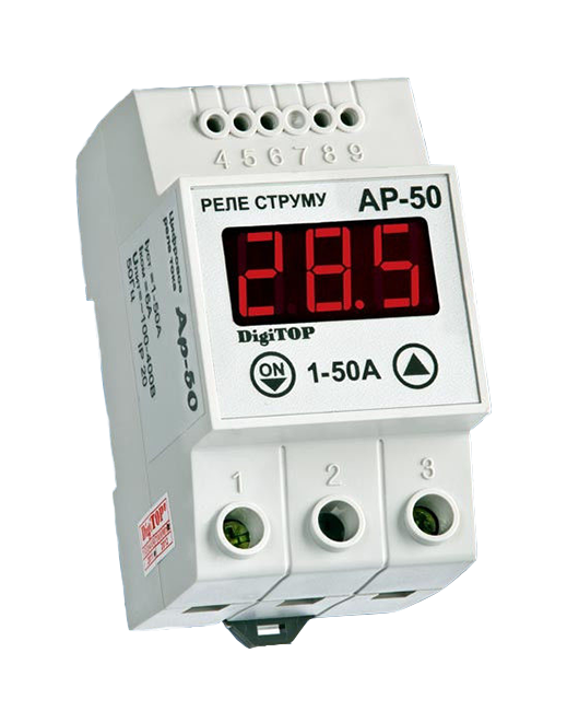 Реле струму A-protector 50А на динрейку DigiTOP