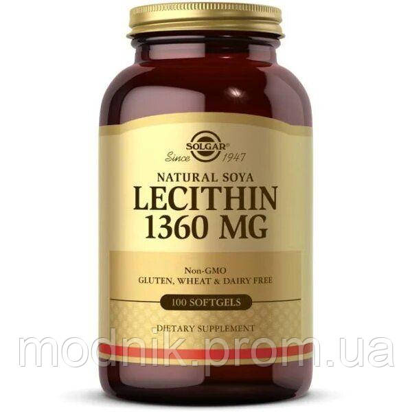 Купить Лецитин соевый Soya Lecithin Solgar натуральный 1360 мг 100 ...