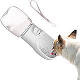 Пляшка-поїлка для собак/котів дорожня для води 300 мл PB+ C21 біла (GS-91081), фото 2